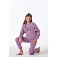 Schlafanzug lang Sweatwear Bündchen mauve - Nightwear 152 von Schiesser