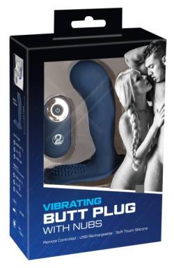 Vibrating butt plug with nubs