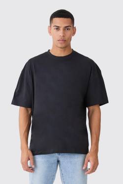 Basic Oversize Rundhals T-Shirt - Black - S, Black von boohoo