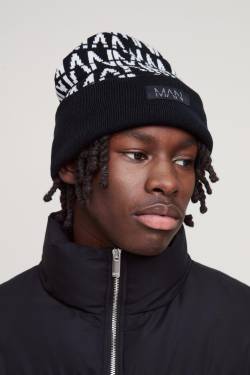 Kontrast Man-Dash Beanie - Black - One Size, Black von boohoo