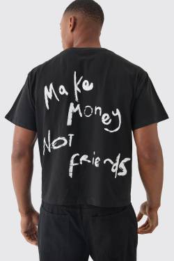 Baby T-Shirt Mit Make Money Not Friends Slogan - Black - M, Black von boohoo