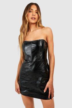 Metallic Korsett-Minikleid - Black - 40, Black von boohoo