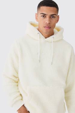 Official Man Borg-Hoodie - Ecru - L, Ecru von boohoo