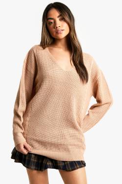 Oversize Zopfmuster-Pullover - Rosé - M, Rosé von boohoo