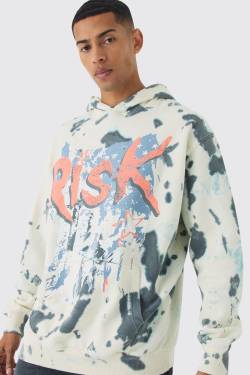 Kastiger Hoodie Mit Riemchen-Print - Ecru - L, Ecru von boohoo