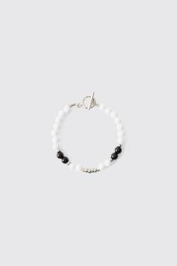 Pearl Bead Bracelet In White - One Size, White von boohoo