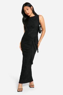 Petite Florales Twist-Maxikleid - Black - 36, Black von boohoo