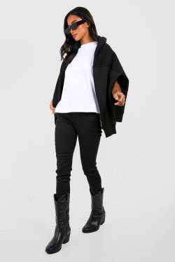 Petite Skinny Jeans Mit Hohem Bund - Black - 30, Black von boohoo