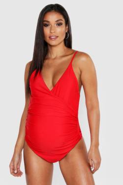 Umstandsmode Wickel-Body - Rot - 42, Rot von boohoo