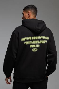 Man Active Essentials Oversize Hoodie - Schwarz - S, Schwarz von boohooman