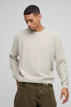 Mens Kastiger Oversize Color Twist Pullover - Grau - L, Grau von boohooman