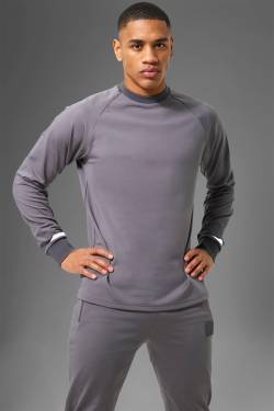 Mens Man Active Gym Performance Sweatshirt - Grau - L, Grau von boohooman