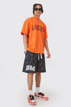 Mens Oversize Limited Edition T-Shirt & Basketball-Shorts - Schwarz - XS, Schwarz von boohooman