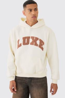 Mens Oversize Hoodie mit Applikation - Ecru - M, Ecru von boohooman