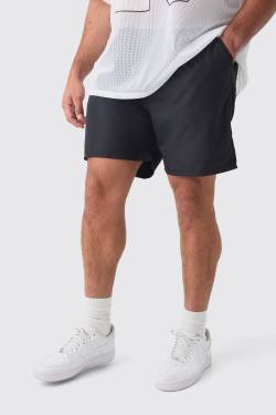 Mens Plus mittellange Man Signature Badehose - Schwarz - XXL, Schwarz von boohooman