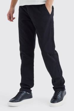 Mens Slim-Fit Chino-Hose - Schwarz - 32R, Schwarz von boohooman