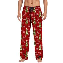 boseucn Weihnachts Pyjamahosen für Herren, Herren Pyjamahose Weihnachten Muster Schlafhose Haushose Relaxed Fit Pyjama Hosen Loungewear und Nachtwäsche Lang Locker Schlafanzug Hosen für Männer von boseucn