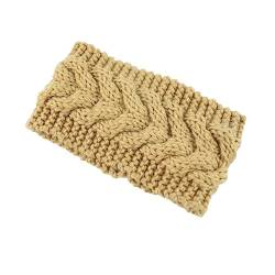 budiniao Damen Winter Stirnband, gehäkelt, elastisch, Kopfbandage, breit, warm, klobig, Damen Ohrenschützer, Haar Accessoires für Frauen, Leicht gebräunt von budiniao