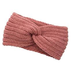 budiniao Gehäkeltes Stirnband, gestricktes Sport Stirnband, flexibles Schweißband, Kopfbedeckung, elastischer Ohrenschützer, Wickel Haarband für Yoga, Korea Rosa von budiniao