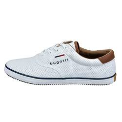 Bugatti Herren Canvas Aus Baumwolle, Low-top-leinenschuh Mit Flexibler Sohle Sneaker, Weiß, 41 EU von bugatti