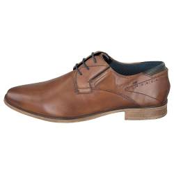 bugatti Herren Business Halbschuh aus Leder, Nachhaltiger Derby im Used-Look, Cognac, 42 EU von bugatti