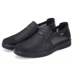 bumuam Herren Loafers Slip On Schuhe, Walkingschuhe Bootsschuhe Bequemes Sneakers, Freizeitschuhe Herren Gehen Flache Schuhe mit Leichter Sohle Gesundheitsschuhe Black 45 von bumuam