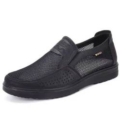 bumuam Herren Schuhe Slip on Sneaker Ohne Schnuersenkel Freizeitschuhe Loafer Sportschuhe Casual Atmungsaktiv Mesh Walkingschuhe Black 49 von bumuam