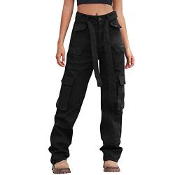 Wanderhose Damen,Track Pants Damen Parachute Pants Y2k Hosen Baggy Cargohose Weites Bein Track Pants Vintage Baggy Hosen für Frauen Streetwear Elastische Taille Freizeithose Pants von callmo