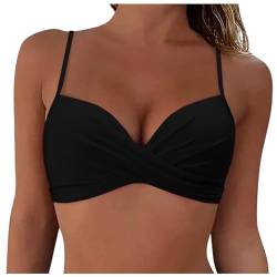 callmo Bikini BH Damen Bademoden Bikinioberteil Große Brüste Push up Bikini Top Gepolstert Swimsuit Bra Sport Trocknend Padded Bikini Swim Oberteil Rückenfrei Bikinioberteil mit Polster ohne Bügel von callmo