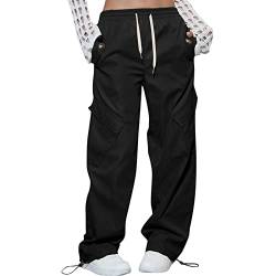 callmo Cargo Hose MäDchen,Damen Cargo Hose Multi Taschen Jogginghose Sporthose Workwear Reißverschluss Armee Militär Wanderhose Outdoorhose Relaxed-Fit Cargohose für Frauen von callmo