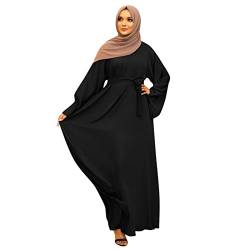 callmo Schwarzes Kleid Damen,Abaya Muslim Damen Gebetskleidung Muslimische Kleider Langarm Arabisch Robe Ramadan Lang Gebetskleid von callmo