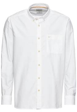 camel active Herren Oxford Langarm Hemd aus Organic Cotton Weiß Menswear-XXL von camel active