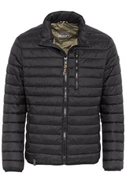 camel active Herren leichte Wasserabweisende Übergangsjacke Stepp-Blouson aus recyceltem Material in Schwarz, Grün und Dunkelblau Schwarz menswear-56 von camel active