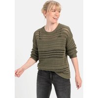 camel active Rundhalspullover mit Lochstrickmuster Pullover_Strickpullover von camel active