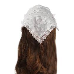 Elegante Frauen Blume Dreieck Stirnband Spitze Dreieck Bandana Süße Spitze Kopftuch Turban Mädchen Haar Zubehör von caoxhenr