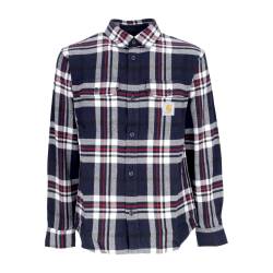 Herren Langarmhemd L/s Wallace Shirt Wallace Check/dark Navy von carhartt-wip