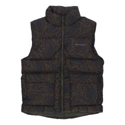 Springfield Vest Herren armellose Daunenjacke Paisley Print/Pflanze/Schwarz von carhartt-wip