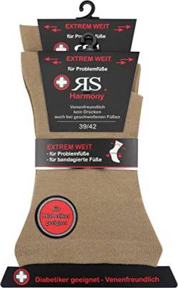 2 Paar diabetikersocken herren Men Hermony Senisibel ''Natur'' Ganz Ohne Gummi CH-1126 (43-46) von ch-home-design