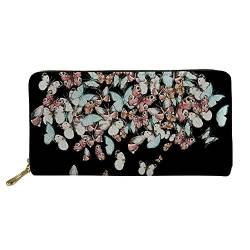 CHAQLIN Damen Geldbörse Elegant Clutch Schmetterling Portemonnaie Lang Portemonnaie Leder Geldbörse, Schmetterling 3, Einheitsgröße, Münzfach von chaqlin