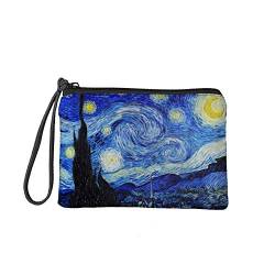 chaqlin Münztasche für Damen, kleine Kosmetiktasche, Kulturbeutel, Kreditkartenetui, Van Gogh Sternenhimmel, Einheitsgröße, Münzbörse von chaqlin