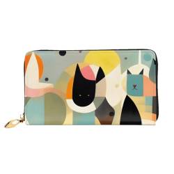 chenfandi Mid-Century Modern Art Cat Wallet Zipper Wallet Multi-Card Organizer Wallet & Große Kapazität, ca. 19 x 10,5 cm, Schwarz , Einheitsgröße von chenfandi