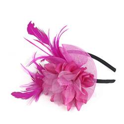 Schweiß-Stirnbänder für Damen, abnehmbares Stirnband, schwarzer Blumenhut für Damen, Fascinatoren, Ball, Cocktailparty, für Damen, Stirnband, modisch, bequeme Stirnbänder für Frauen (Hot Pink, von chhoioia
