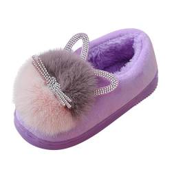 chhoioia Kinder Jungen Mädchen Mode Schuhe Plüsch Schuhe Indoor Warm und Niedlich Baumwolle Hausschuhe Kleinkind Junge Offene Zehen Sandalen, violett, 24 EU von chhoioia