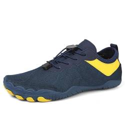 chhoioia Sommer-Wasserschuhe für Herren und Damen, schnell trocknend, Wandern, Schwimmen, Tauchschuhe, Tracing-Schuhe, elastische Schnürschuhe, Streifen, modischer Herren-Sneaker, blau, 6 UK 3X-Narrow von chhoioia