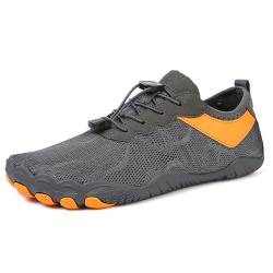 chhoioia Sommer-Wasserschuhe für Herren und Damen, schnell trocknend, Wandern, Schwimmen, Tauchschuhe, Tracing-Schuhe, elastische Schnürschuhe, Streifen, modischer Herren-Sneaker, grau, 7.5 UK von chhoioia