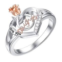 Geometrische Ringe An Meine Mutter an Meine Tochter Liebe Strass Ring Mutter und Tochter Strass Ring Rose Liebe Strass Ring Ringe Von Christ (White, 7) von chiphop