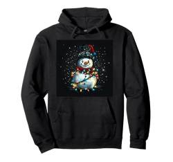 Frohe Weihnachten Familie | Schneemann mit Weihnachtslichtern Pullover Hoodie von christmas Theme