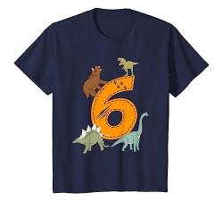 Kinder Geburtstagsshirt 6 Jahre Junge Dinosaurier Dino von cloth.ly Dino Shirts zum 6. Geburtstag