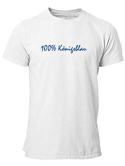 clothinx 100% Königsblau Textdesign | Gelsenkirchen - Wir sind Fußball, Kohle und Knappen im Ruhr-Pott. | Glück Auf! Der Steiger kommt. | Herren T-Shirt Weiß Gr. 3XL von clothinx