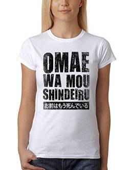 clothinx Damen T-Shirt Fit Omae Wa Mou Shindeiru Weiß Gr. M Sale KK von clothinx